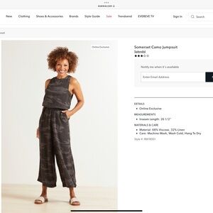 Splendid Camo Somerset Jumpsuit